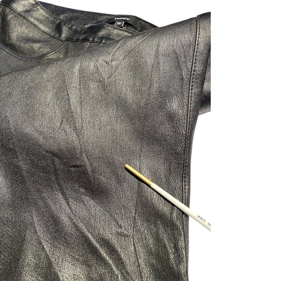 Theory Lamb Leather Bristol Crop Pant L Black Flare Trousers Size 00 - Picture 8 of 10